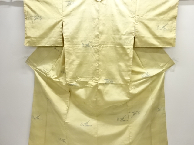 JAPANESE KIMONO / ANTIQUE KIMONO / SILK / TSUMUGI / WOVEN BIRD